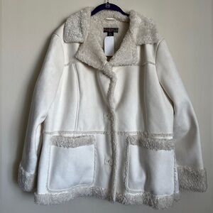 Mudd White/Cream Faux Suede Button Down Jacket NWT